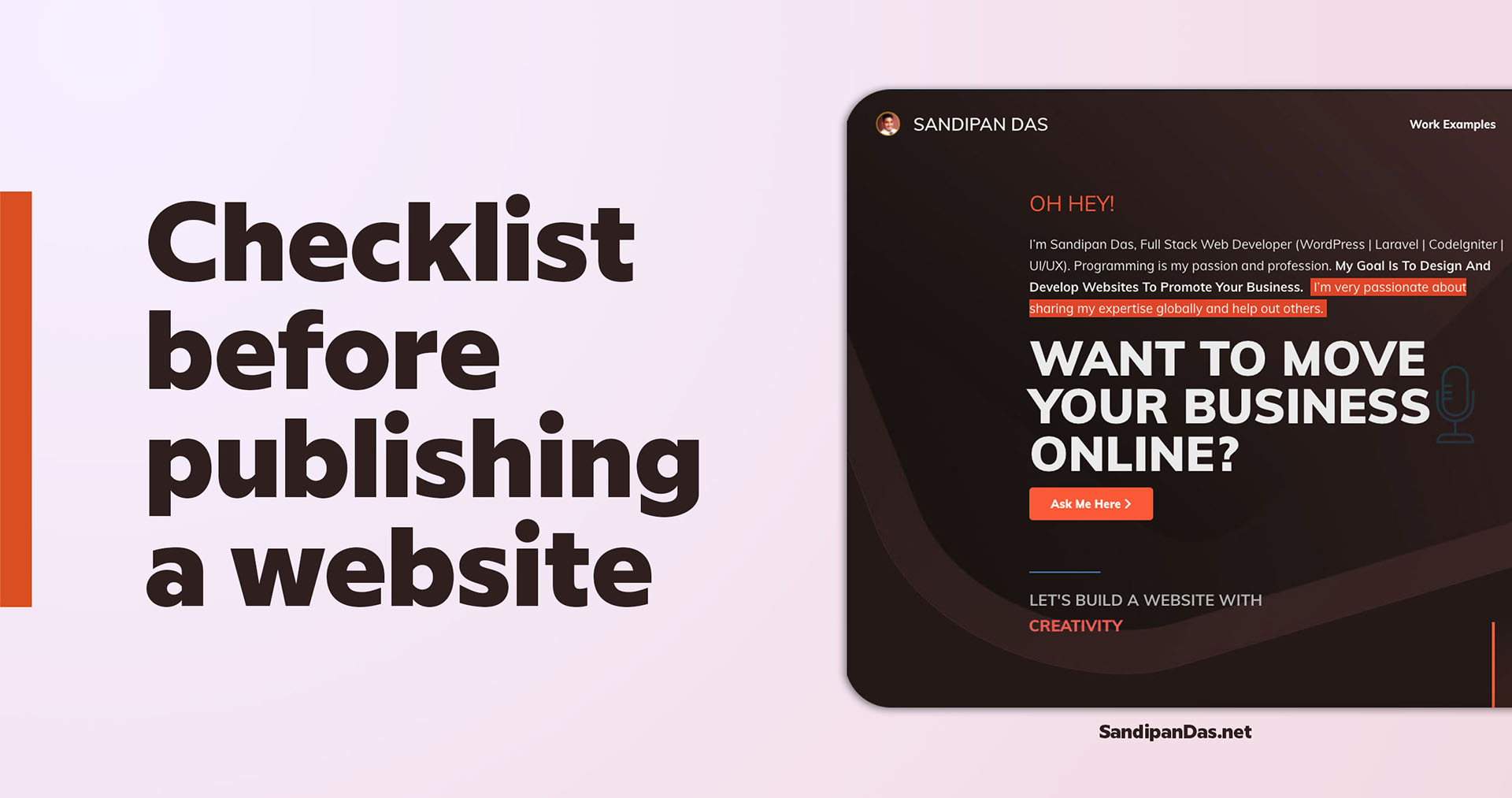 Checklist before publishing a website