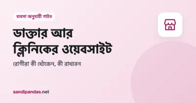 ক্লিনিকের ওয়েবসাইট — মোবাইলে চেম্বারের সময় আর অ্যাপয়েন্টমেন্ট বাটন দেখানো ডাক্তারের সাইট