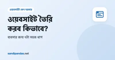 ওয়েবসাইট তৈরি করব কিভাবে — খাতায় লেখা সাতটা ধাপ আর পাশে মোবাইলে দোকানের নতুন ওয়েবসাইট
