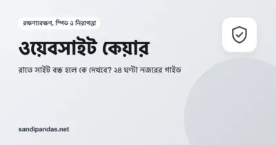 ওয়েবসাইট কেয়ার — রাতের বেলা মোবাইলে সাইট ডাউনের নোটিফিকেশন আর ল্যাপটপে ঠিক করার কাজ