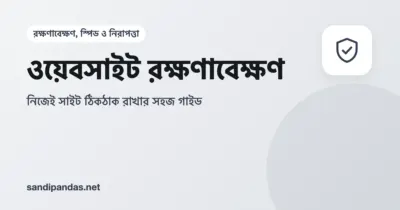 ওয়েবসাইট মেইনটেন্যান্স গাইড — ল্যাপটপে সাইটের আপডেট আর ব্যাকআপ চেক করার ছবি
