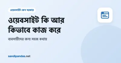 ওয়েবসাইট কি — ডোমেইন, হোস্টিং আর মোবাইলে খোলা ওয়েবসাইটের সহজ ছবি